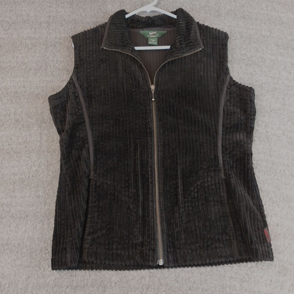 Woolrich Kinsdale Wide Wale Corduroy Vest Women's Medium Black Full Zip